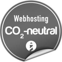 Plakette für CO2-neutrales Hosting bei Leuchtfeuer Digital Marketing