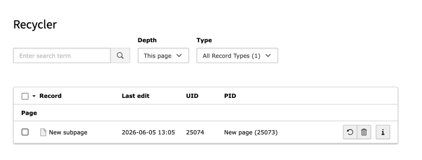 TYPO3 Recycler
